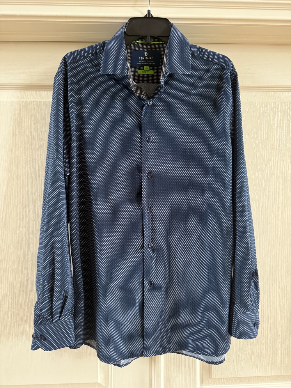 Tom Baine Men Slim-Fit Performance Stretch Button Shirt XL 17-17.5